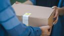 Person receiving a package.