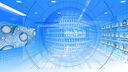 Graphic of binary code wrapped around a sphere