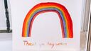 Rainbow drawing thanking NHS workers