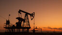 An oil pump at sunset