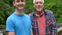A photo of Alan Radbourne and Jack Cosby at Plynlimon field site