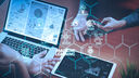Machine learning abstract image with laptop
