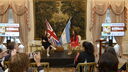Dr. Lauren Rea speaking at a academic conference