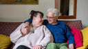 older couple on sofa
