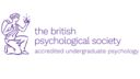 Line drawing of a winged statue kneeling holding a candle. Text reads 'The British Psychological Society, accredited undergraduate psychology'