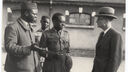 Black and white photograph of Camp de prisonniers de guerre
