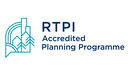 Royal Town Planning line-drawing logo beside text: RTPI Accredited Planning Programme