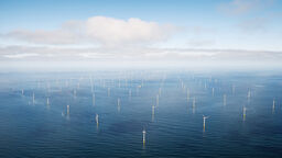 Large wind farm from above 
