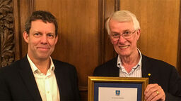 Professor Koen Lamberts with Sir Rich Roberts