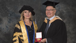 David Fyfe with University Chancellor, Lady Justice Rafferty