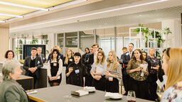 Sheffield students listening to advice from alumni volunteers