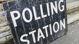 Polling station sign