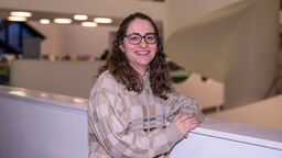 Student Bruna standing in the Diamond