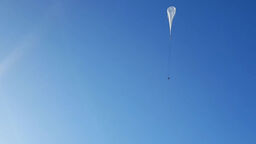 The sunbyte telescope onboard a balloon in flight. 
