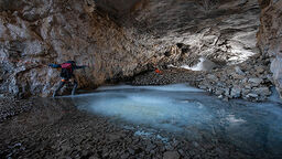Explorers in a cave.