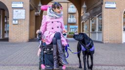 Sally Whitney with assistant dog Ethan