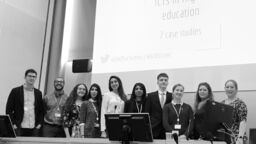 From left to right; Dr Paul Reilly, Mike Pinney, Romany Kisbee Batho, Myra Mufti, Hana Okasha, Evelyn Baskaradas, Daniel Kirby, Victoria Baskett, Suay Ozkula and Rebecca Heminway