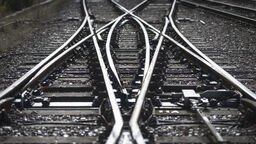 Close up detail of railway line