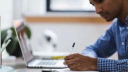 Man working at a laptop