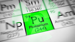 A picture of the periodic table with the symbol for plutonium highlighted.