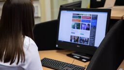 ScHARR Student Using Computer