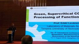 Professor Erkki Levanen giving a talk at the 3M Nano conference