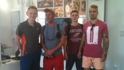 A group from Patchwork Youth Project at the exhibition