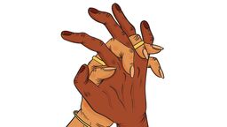 Illustration of two people holding hands