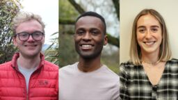 Young Innovator Award Winners 2021/22, L to R: Ben White, Tendai Taruvinga, Ella Hopkin