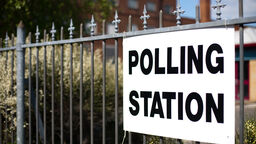 A sign for a polling station 