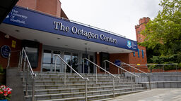 Exterior image of the front of the octagon centre