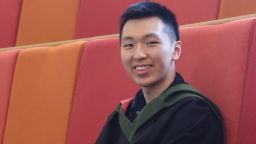 Jingheng Li wearing his graduation gown