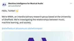 An image showing MIMA's first tweet.