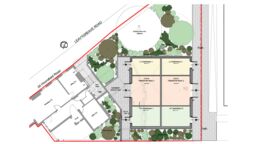 Architectural plan for new substation rectangular building