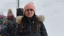 Study Abroad student Camilla Sechi in the snow
