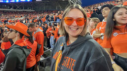 Sheffield student Emily Bagshaw at a football game