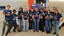 A group of Mechanical Engineering at Sheffield students smiling