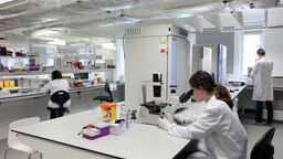An interview view of a laboratory at the University