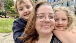 Charlotte with her two children