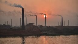 A factory near a river.
