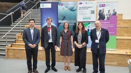 Rachael Rothman, Co-Director of the Grantham Centre for Sustainable Futures, standing with colleagues at the GRIPS 2024 conference