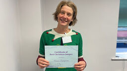 Professor Fiona Sampson wins Christmas jumper competition