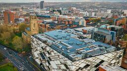 Aerial view of Diamond and city skyline
