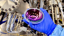 A close up of equipment in the National Epitaxy Facility