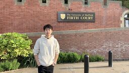 Master student Yide in front of Firth Court