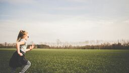 A child running through an open space