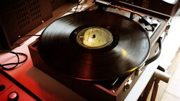 Vinyl record on turntable