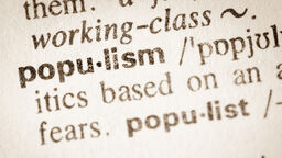 Clipping with a dictionary definition of the word Populism 