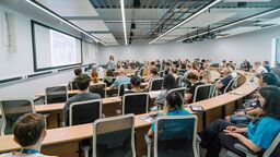 Students in a lecture theatre