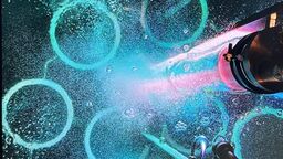 Inside the automated 1,500 L photobioreactor.